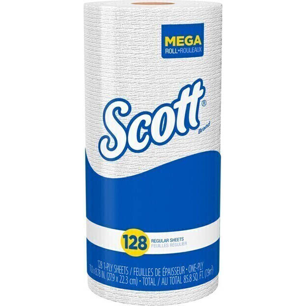 41482 SCOTT Essuie-tout en rouleau blanc, 20 x 128 feuilles | ABC Distribution
