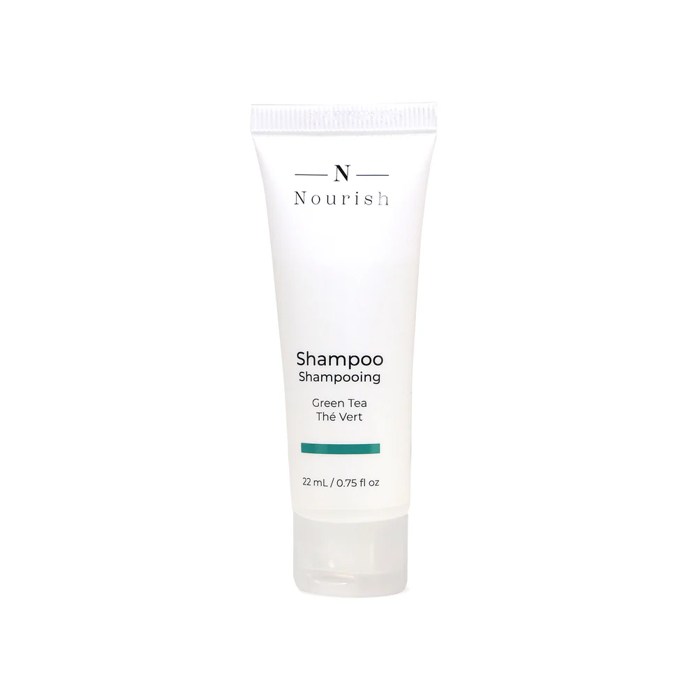 SHAMPOING «NOURISH» ODEUR DE THÉ VERT 22ML - Caisse de 200 | ABC Distribution