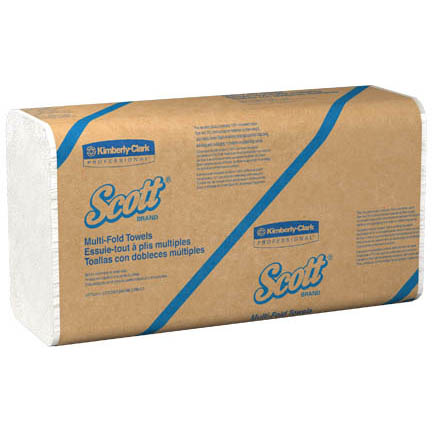Essuie-main blanc à plis multiple avec 100% de fibre recyclé Scott Kimberly-Clark 1807 | ABC Distribution