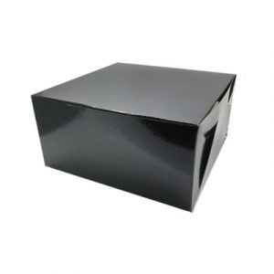 BOÎTE À GÂTEAU EN CARTON NOIRE LAMINÉE 10"x10"x5" |  ABC Distribution