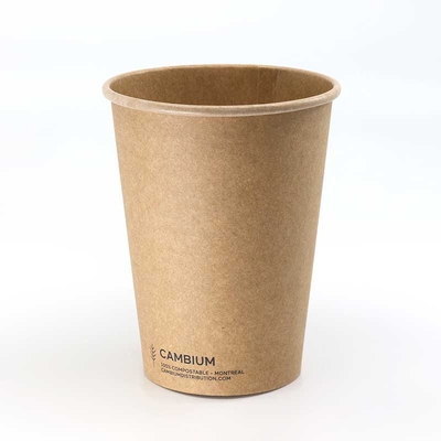 VERRE EN CARTON KRAFT À PAROI SIMPLE EN PLA 12OZ- Caisse de 1000 | ABC Distribution