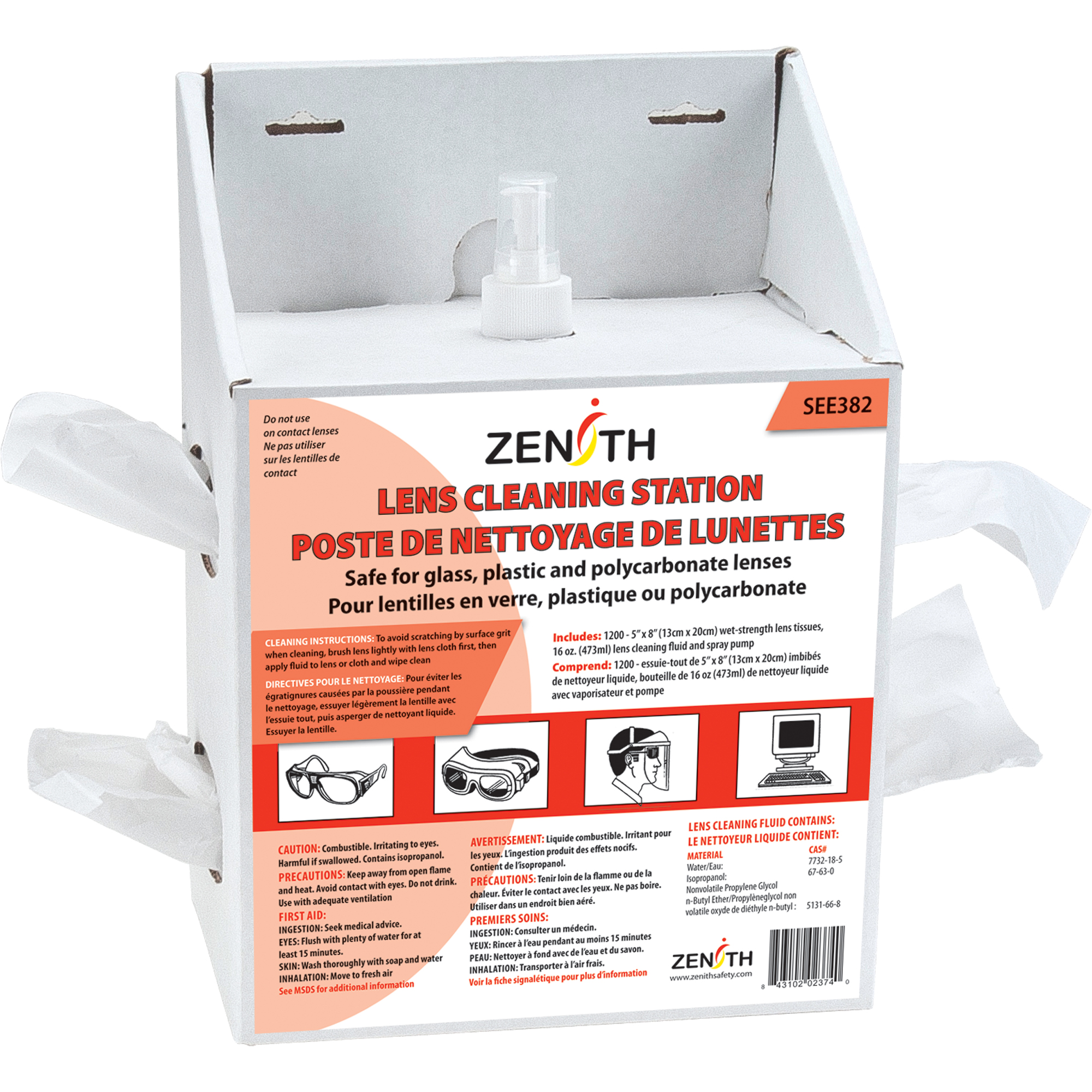 Poste de nettoyage jetables pour lunettes et lentilles | ABC Distribution