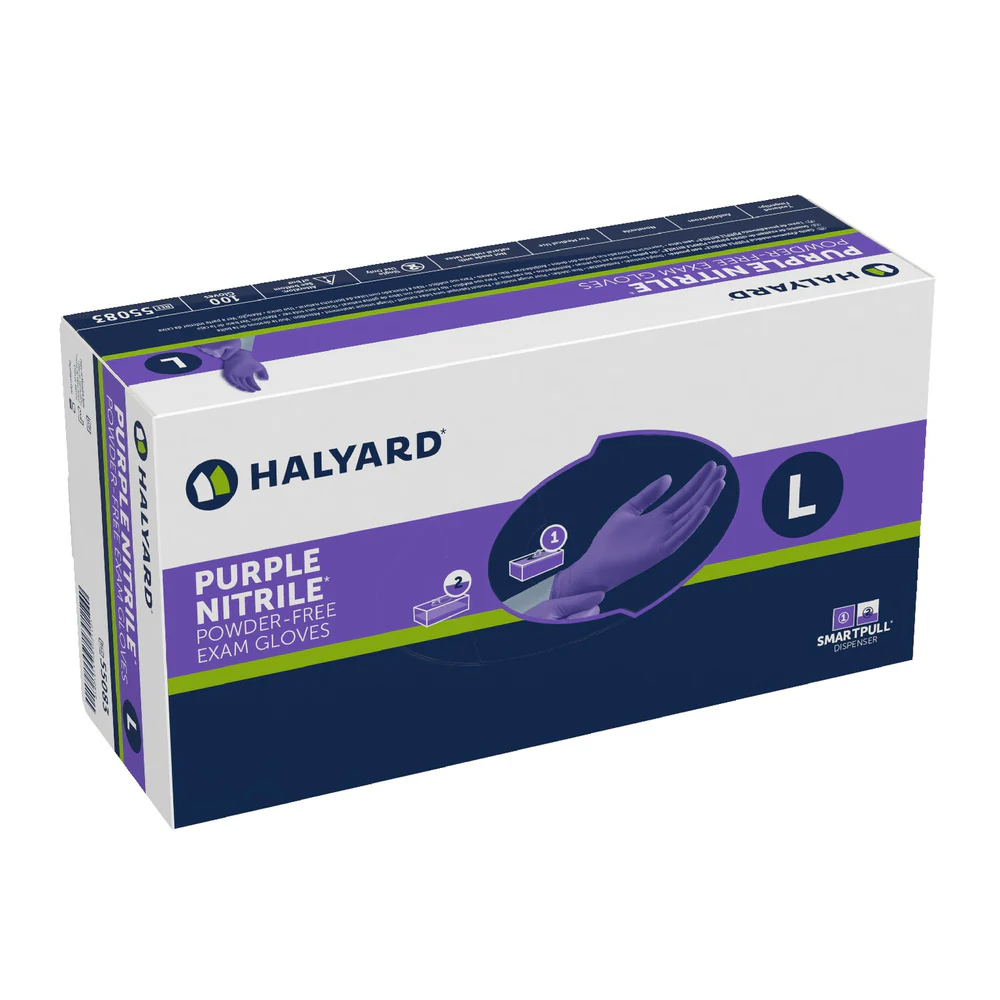 Gants de nitrile pour examen 9'' Halyard Mauve 5.9mil (100/boite) | ABC Distribution