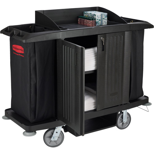 Chariot pleine grandeur pour l'entretien ménager de bureau avec porte