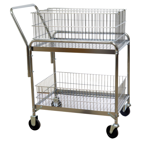 Chariot de bureau en treillis métallique pour le courrier