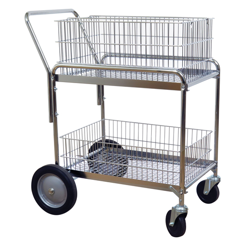 Chariot de bureau en treillis métallique pour le courrier