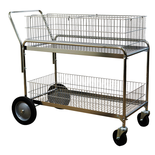 Chariot de bureau en treillis métallique pour le courrier