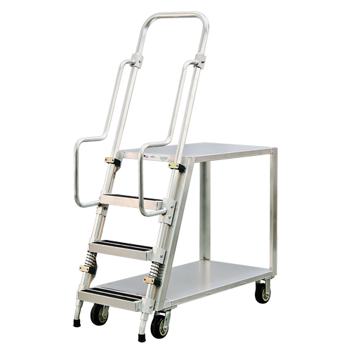 Chariot de préparation en aluminium avec échelle