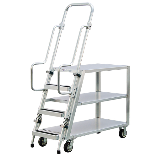 Chariot de préparation en aluminium avec échelle