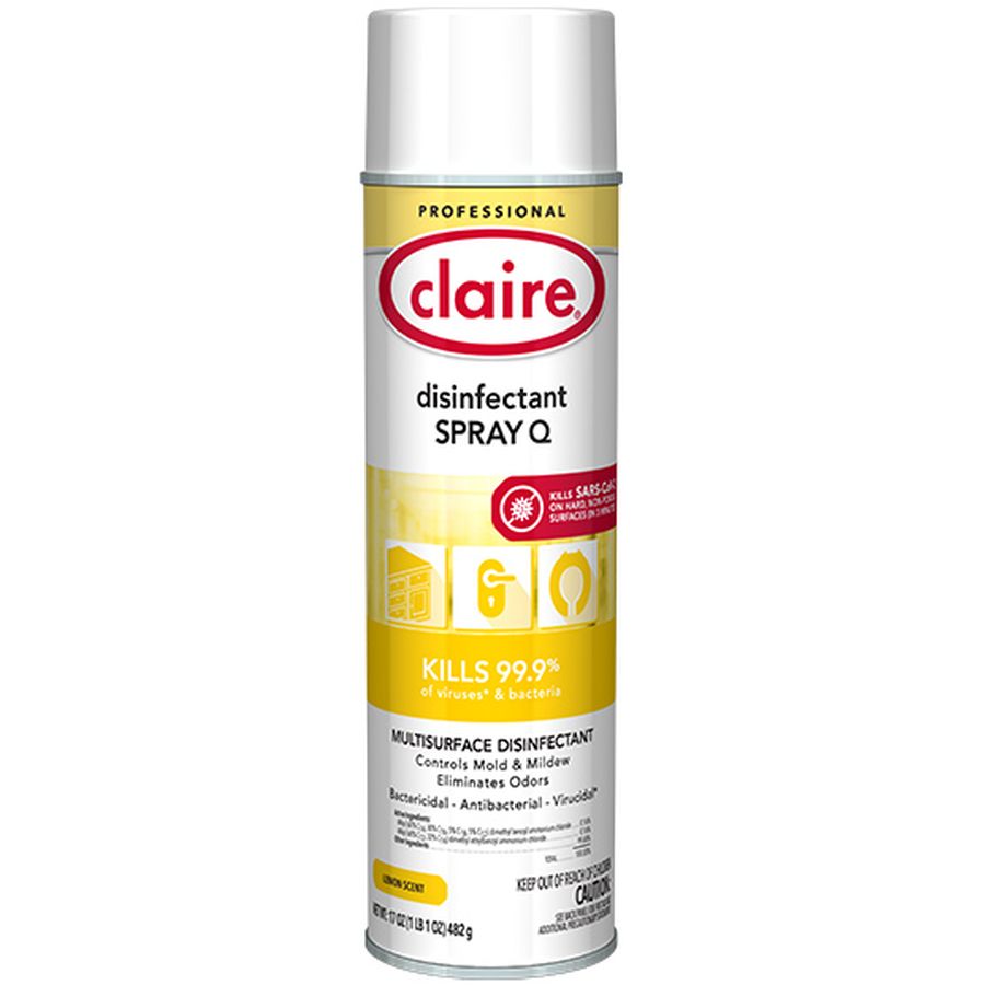 SPRAY Q DÉSINFECTANT AÉROSOL CITRON 482 GR - CLAIRE CL1002 (015DIN) | ABC Distribution
