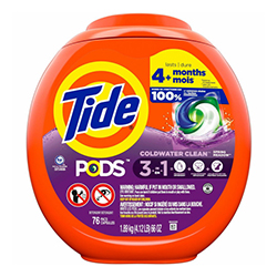 Détergent à lessive Tide Pods 3-en-1 HE Turbo Pacs - Caisse 4 x 76 capsules " ABC Distribution